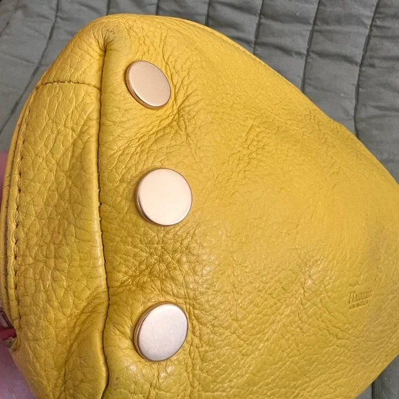 Yellow Hammitt Leather Clutch Pouch Make-Up bag. Fair condition - Picture 3 of 8
